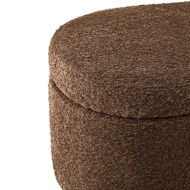 Benches & Ottomans-Kirklands Home Boucle Flip-Top Storage Bench Brown