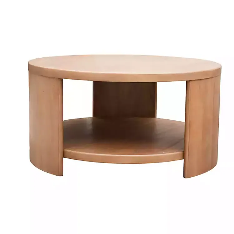 Coffee Tables-Kirklands Home Natural Skye Round Coffee Table Tan