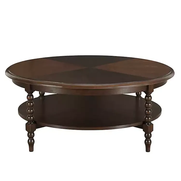 Coffee Tables-Kirklands Home Martha Stewart Round Coffee Table Brown