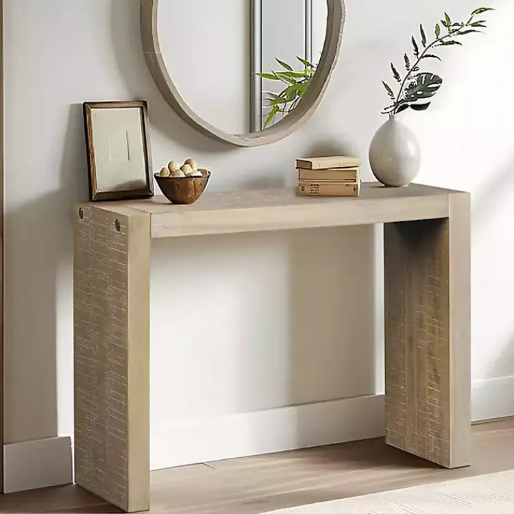 Console Tables-Kirklands Home Natural Monterey Console Table Tan