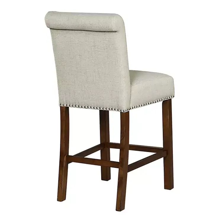 Bar Stools & Counter Height Stools-Kirklands Home Aubrey Natural Upholstered 2-pc. Counter Stool Set Tan