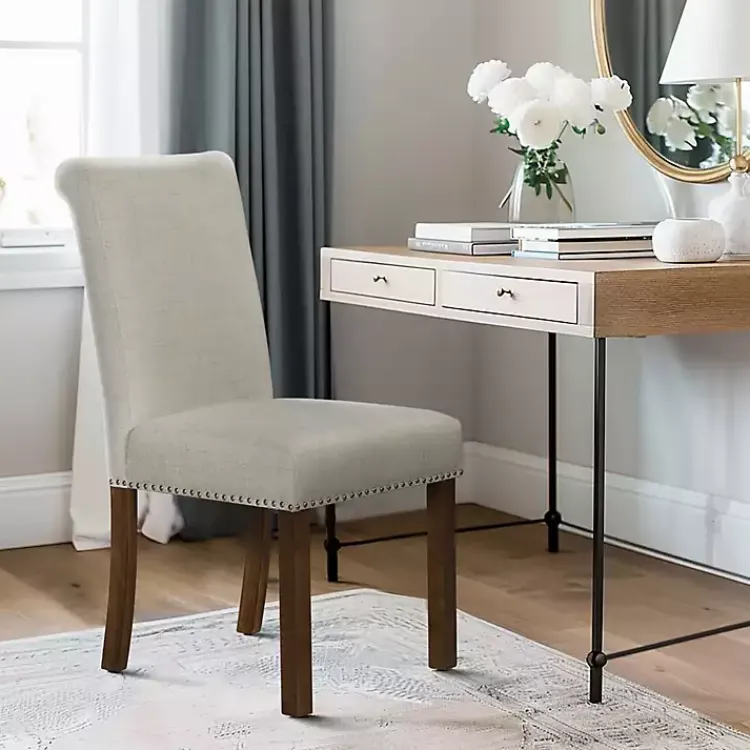 Dining Chairs-Kirklands Home Aubrey Natural Upholstered 2-pc. Dining Chair Set Tan