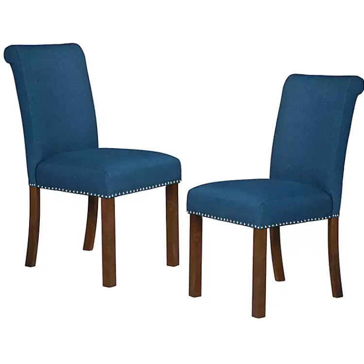 Dining Chairs-Kirklands Home Aubrey Navy Upholstered 2-pc. Dining Chair Set Blue