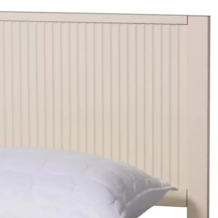 Beds & Headboards-Kirklands Home Wood Fluted Headboard Primrose King Bed Ivory