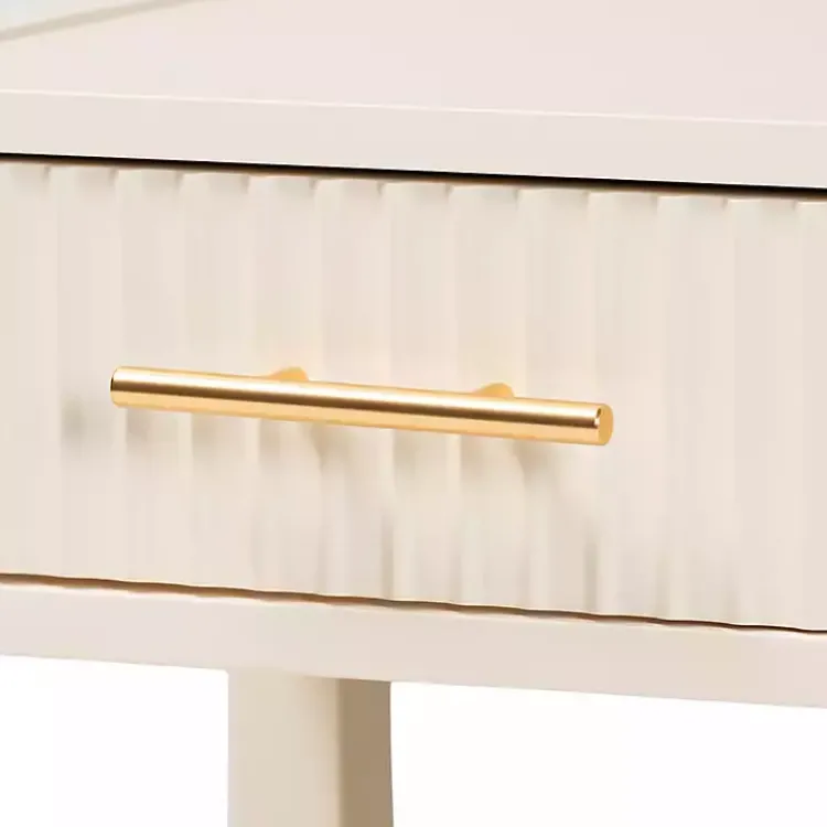 Dressers & Chests-Kirklands Home James Mid-Century 1-Drawer Nightstand Ivory