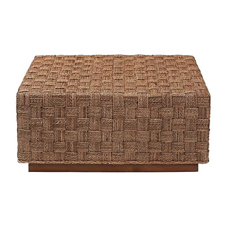 Coffee Tables-Kirklands Home Seagrass Wrapped Coffee Table Brown