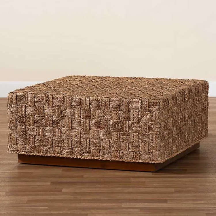 Coffee Tables-Kirklands Home Seagrass Wrapped Coffee Table Brown