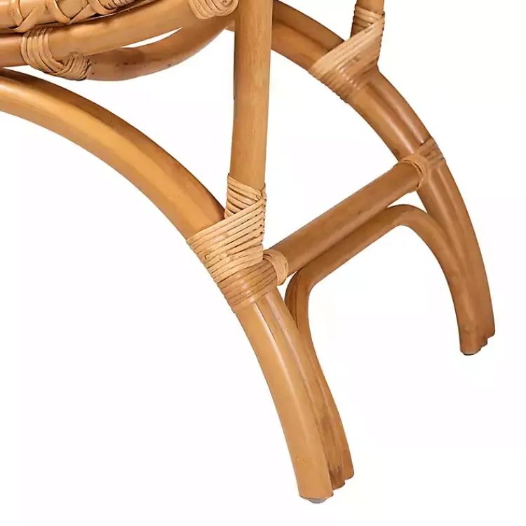 Accent Chairs-Kirklands Home Curved Natural Rat Woven Accent Chair Tan