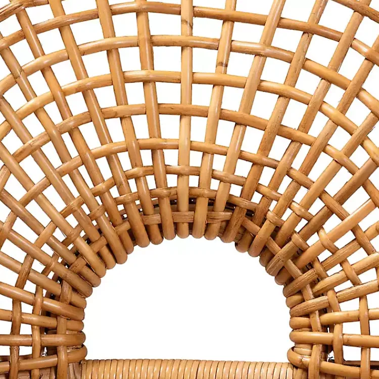 Accent Chairs-Kirklands Home Curved Natural Rat Woven Accent Chair Tan