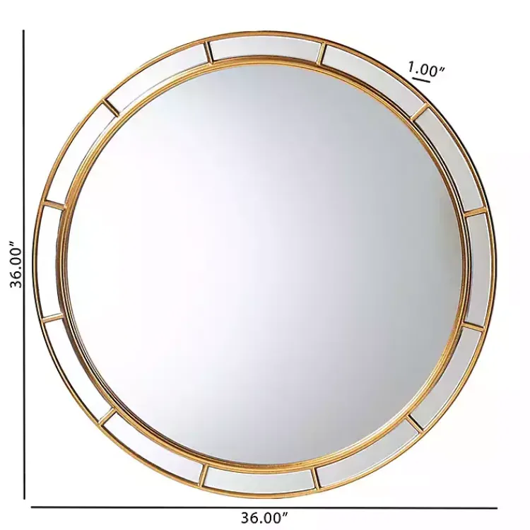 Decorative Mirrors-Kirklands Home Antique Goldleaf Round Wall Mirror