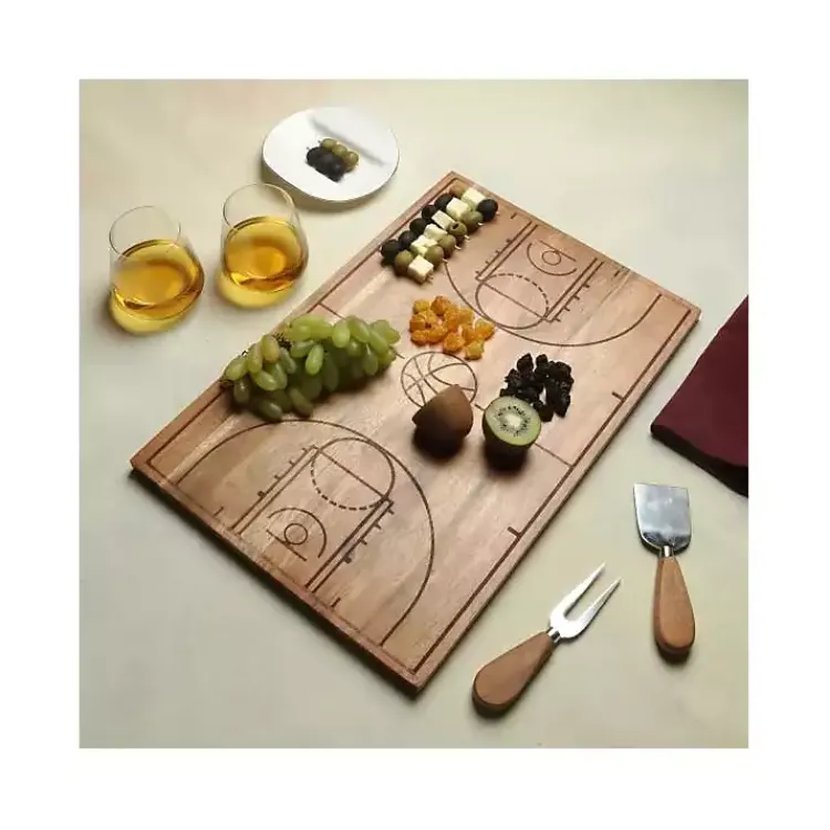 Serving & Entertaining-Kirklands Home Basketball Court Wooden Serving Board Brown