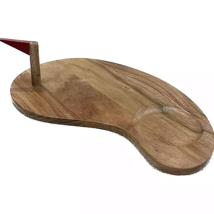 Serving & Entertaining-Kirklands Home Golf Serving Board with Detachable Flag Brown