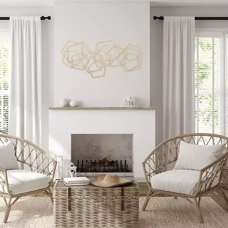 Wall Plaques-Kirklands Home Astraga Pentagon Plaque Gold