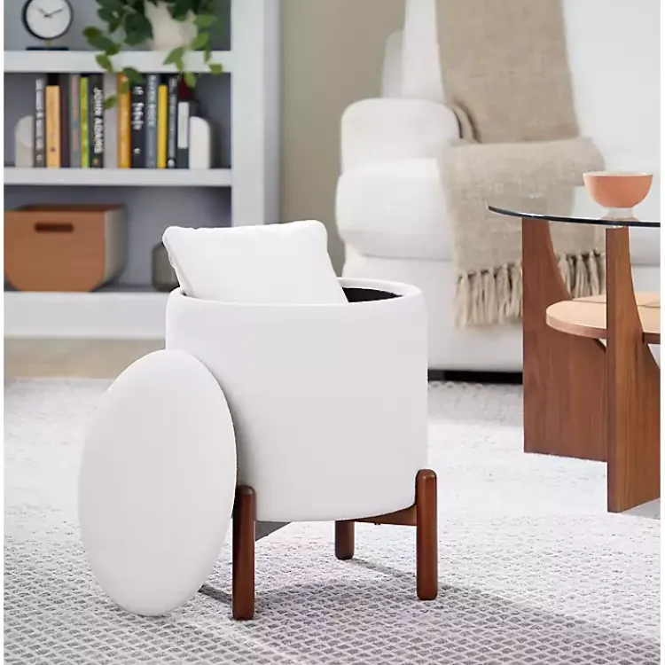 Benches & Ottomans-Kirklands Home Daniella Storage Ottoman White