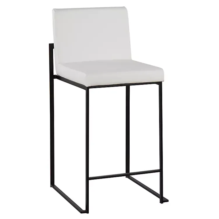 Bar Stools & Counter Height Stools-Kirklands Home Fiji Faux Leather Counter Stools, Set of 3 White