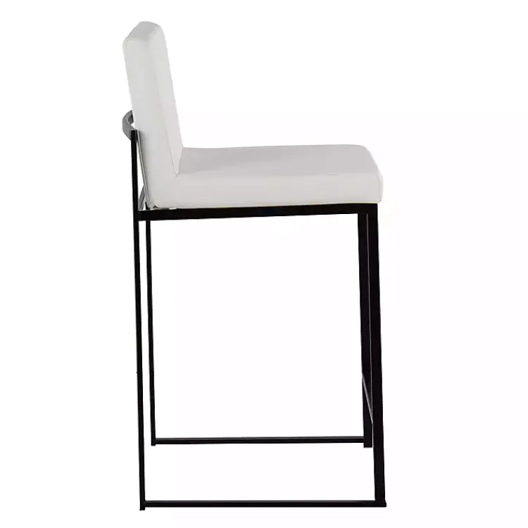 Bar Stools & Counter Height Stools-Kirklands Home Fiji Faux Leather Counter Stools, Set of 3 White