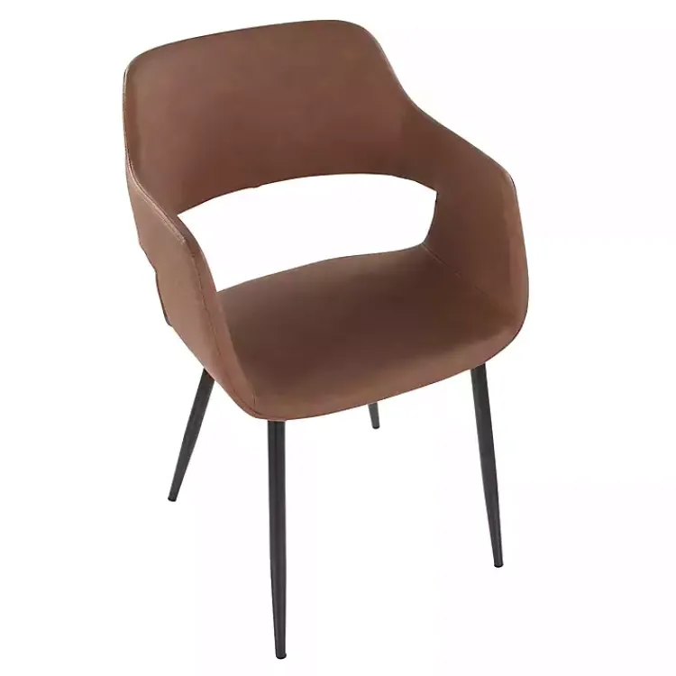 Dining Chairs-Kirklands Home Faux Leather Marge Dining Chairs, Set of 2 Brown