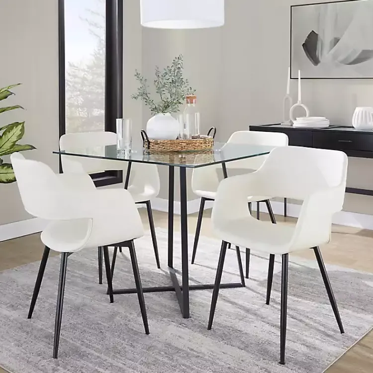 Dining Chairs-Kirklands Home Faux Leather Marge Dining Chairs, Set of 2 Ivory