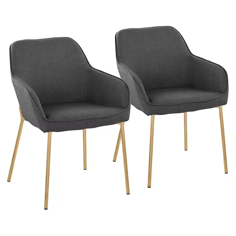 Dining Chairs-Kirklands Home Upholstered Daniella Dining Chairs, Set of 2 Gray