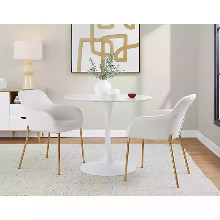 Dining Chairs-Kirklands Home Upholstered Daniella Dining Chairs, Set of 2 Ivory