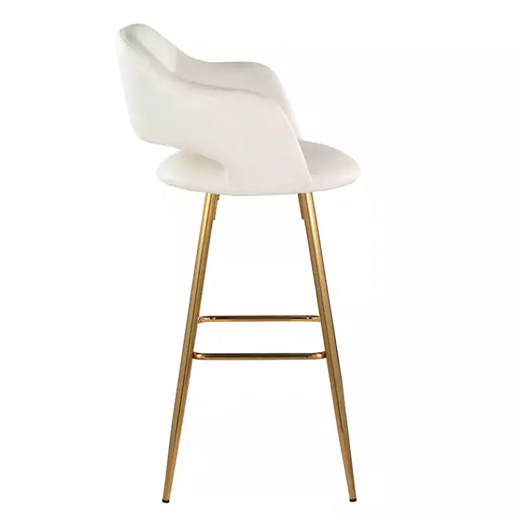 Bar Stools & Counter Height Stools-Kirklands Home Faux Leather Marge Bar Stools, Set of 2 Ivory