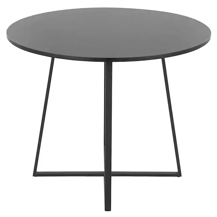 Dining Tables-Kirklands Home Canary Cosmo Round Dining Table Black