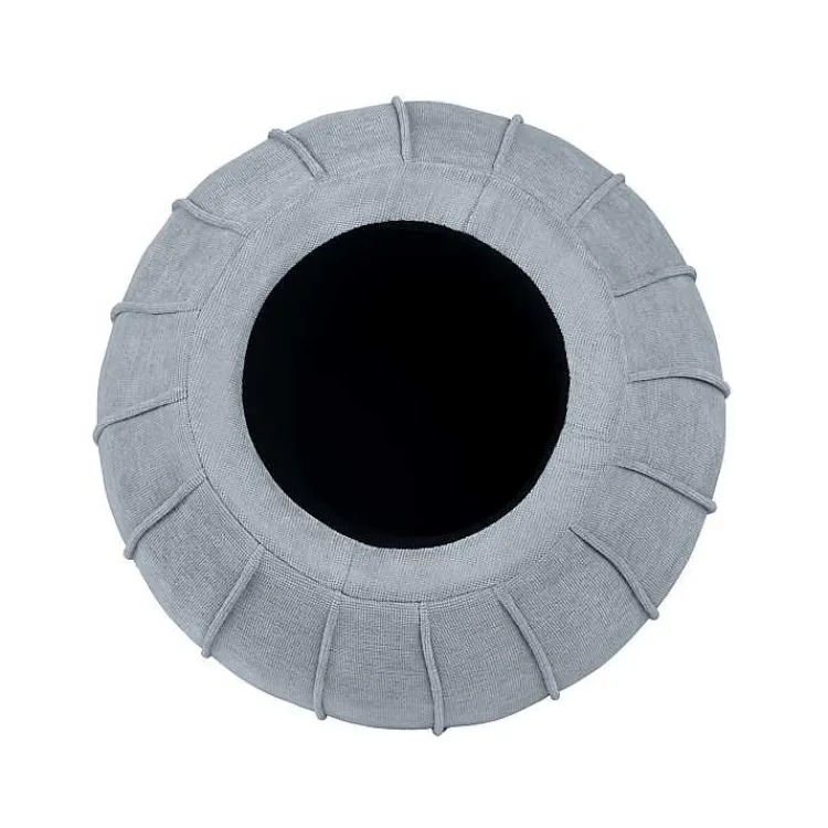 Benches & Ottomans-Kirklands Home Rounded Oval Storage Ottoman Gray