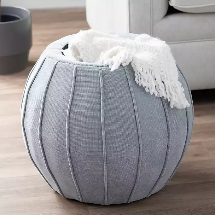 Benches & Ottomans-Kirklands Home Rounded Oval Storage Ottoman Gray