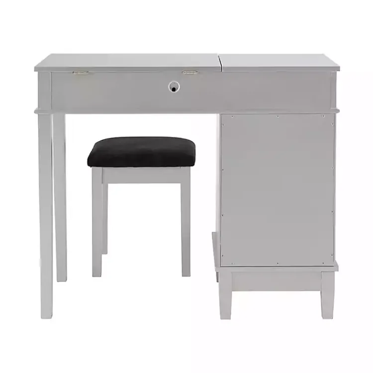 Dressers & Chests-Kirklands Home Silver Lattice Ella 2-pc. Vanity Set Gray