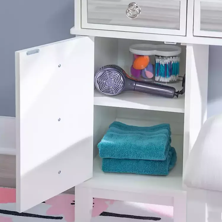 Dressers & Chests-Kirklands Home Eva Mirrored 2-pc. Vanity Set White