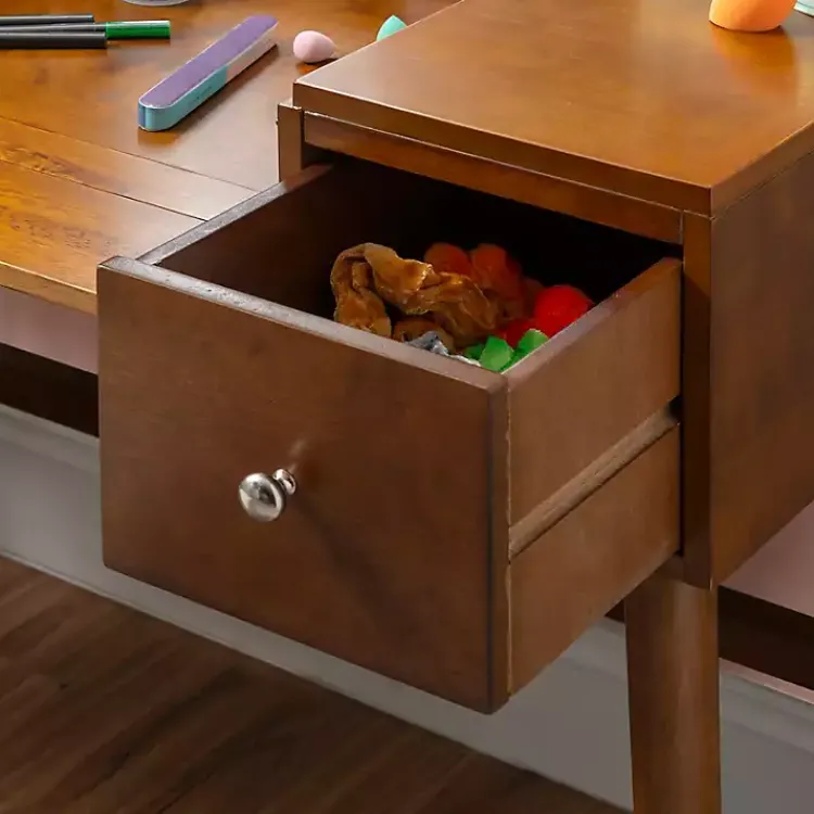 Dressers & Chests-Kirklands Home Walnut Viola Flip-Top 2-pc. Vanity Set Brown