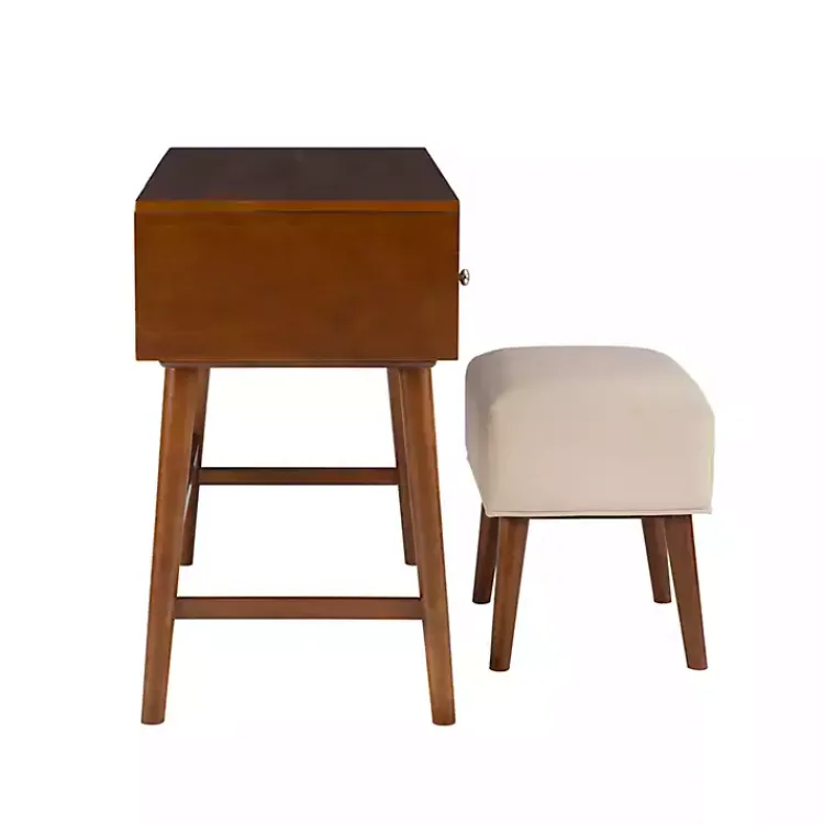 Dressers & Chests-Kirklands Home Walnut Viola Flip-Top 2-pc. Vanity Set Brown