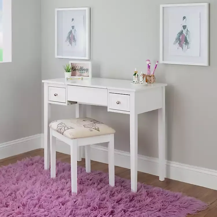 Dressers & Chests-Kirklands Home Virginia Butterfly 2-pc. Vanity Set White